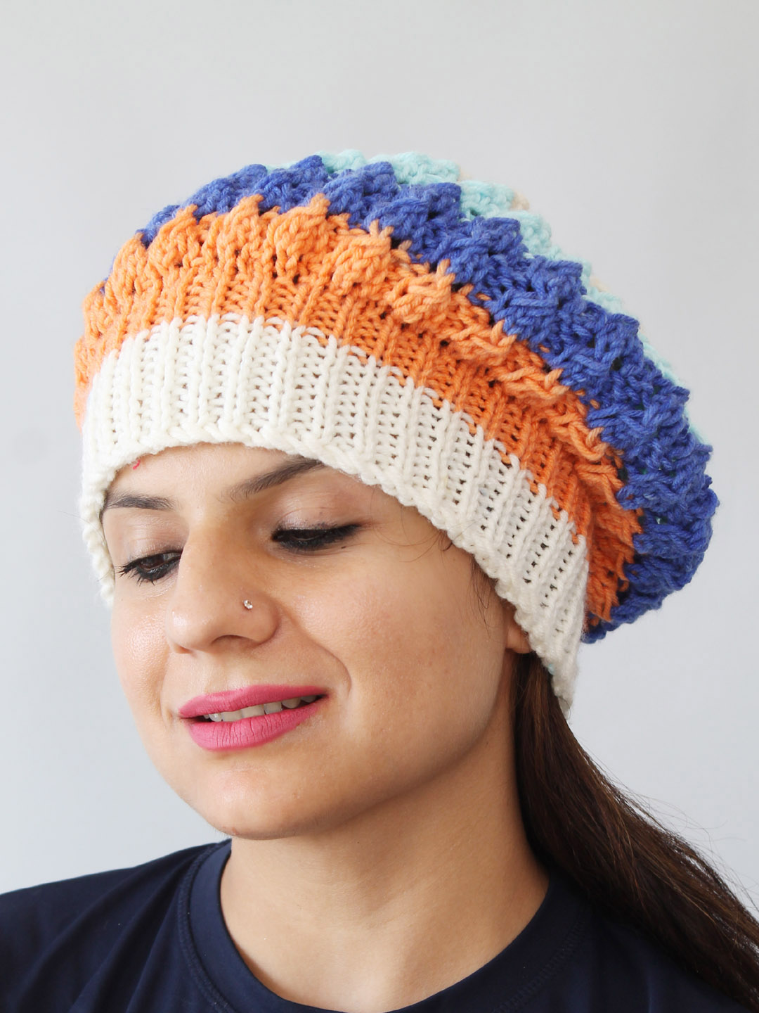 Slouchy Winter Beanie Cap for Women - Multicoloured