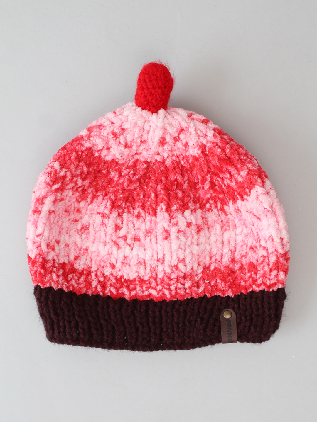 Soft Beanie Muffin Hat for Infants - Red