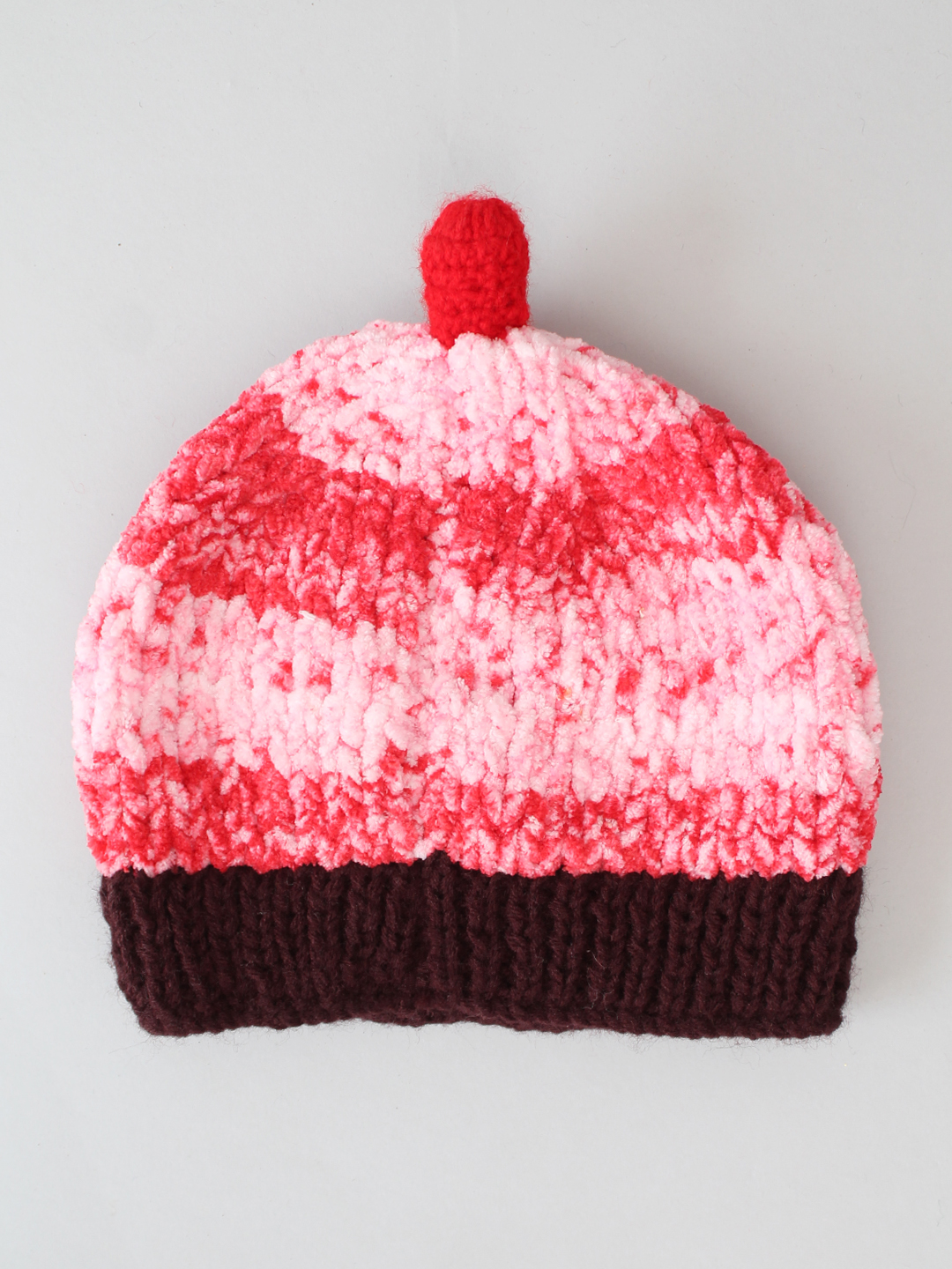 Soft Beanie Muffin Hat for Infants - Red