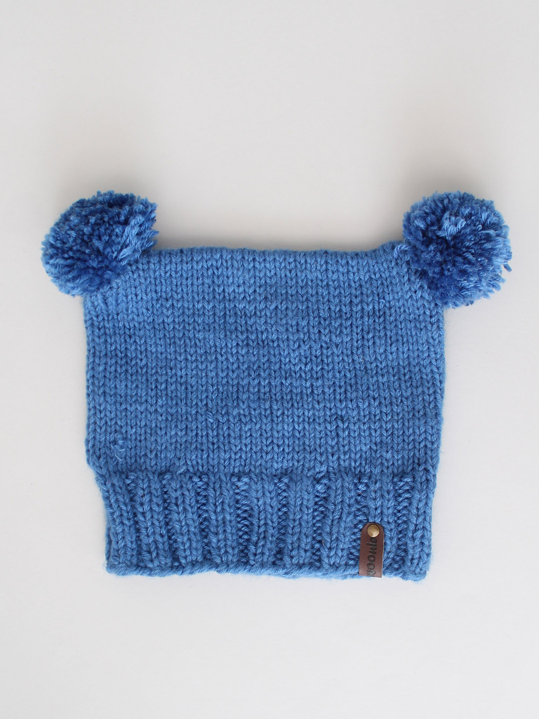 Square Hat with Pom Pom for Newborn - Blue
