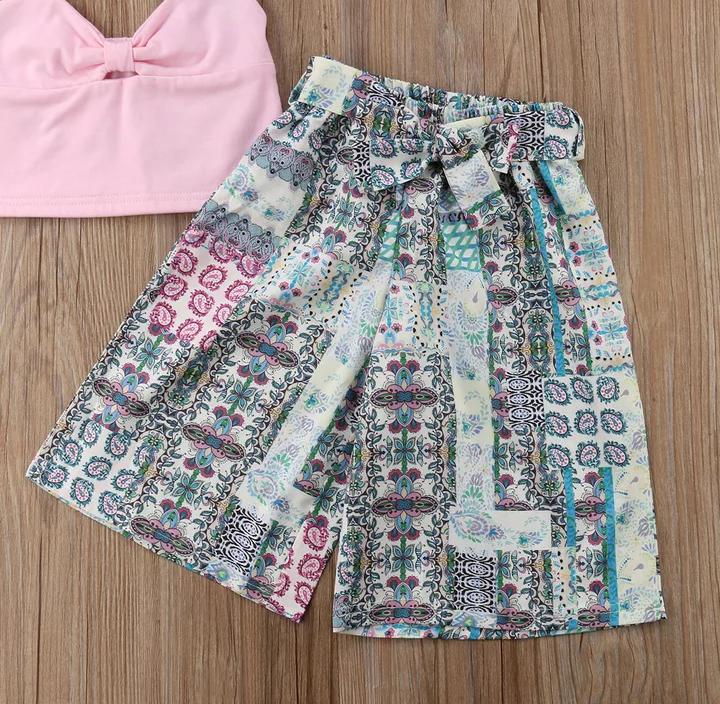 Stapped Top with Wide Pants