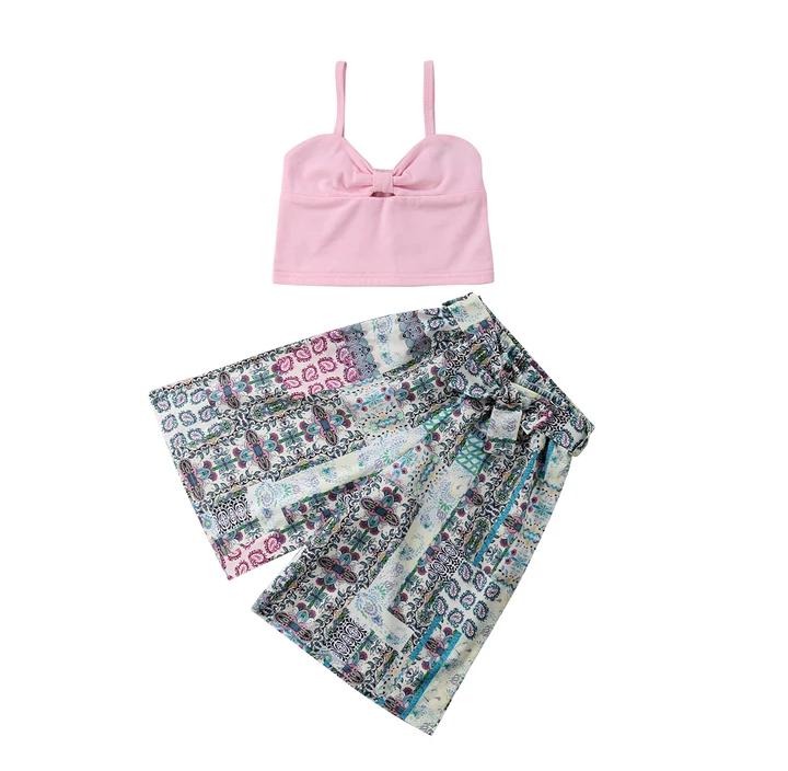 Stapped Top with Wide Pants