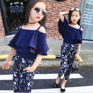 Straped Stylish Navy Floral set