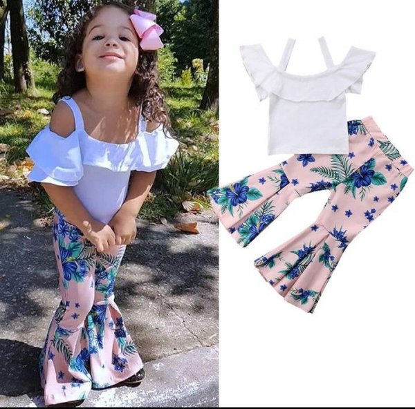 Image of Strapped White Top With Bottom