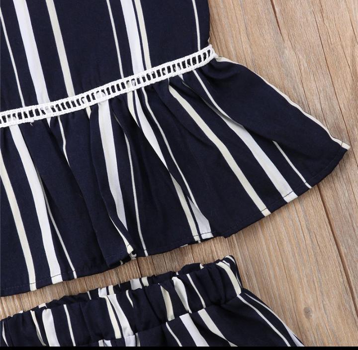 Striped Culottes Set