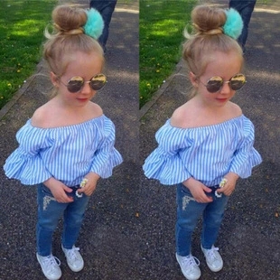 Striped Crop Top With Blue Jeans