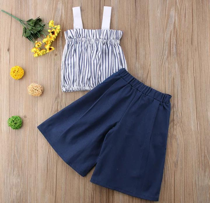 Stripped Top With Wide Pant