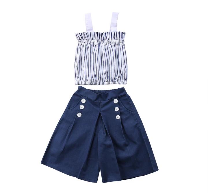 Stripped Top With Wide Pant