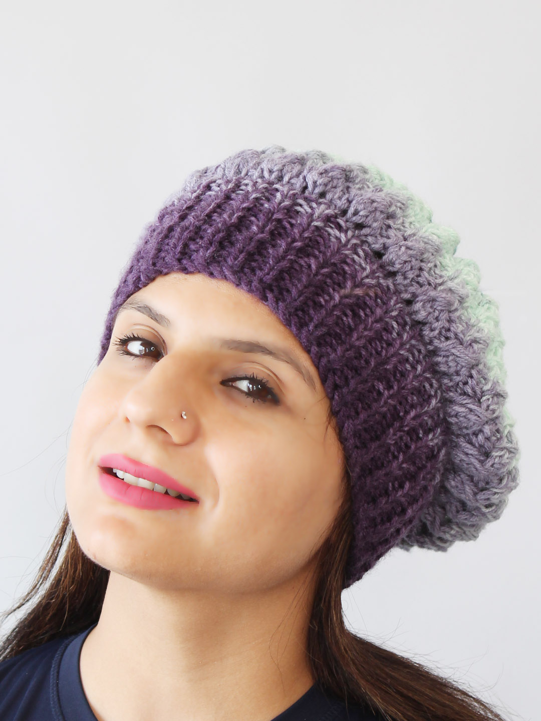 Stylish Winter Cap for Women - Purple