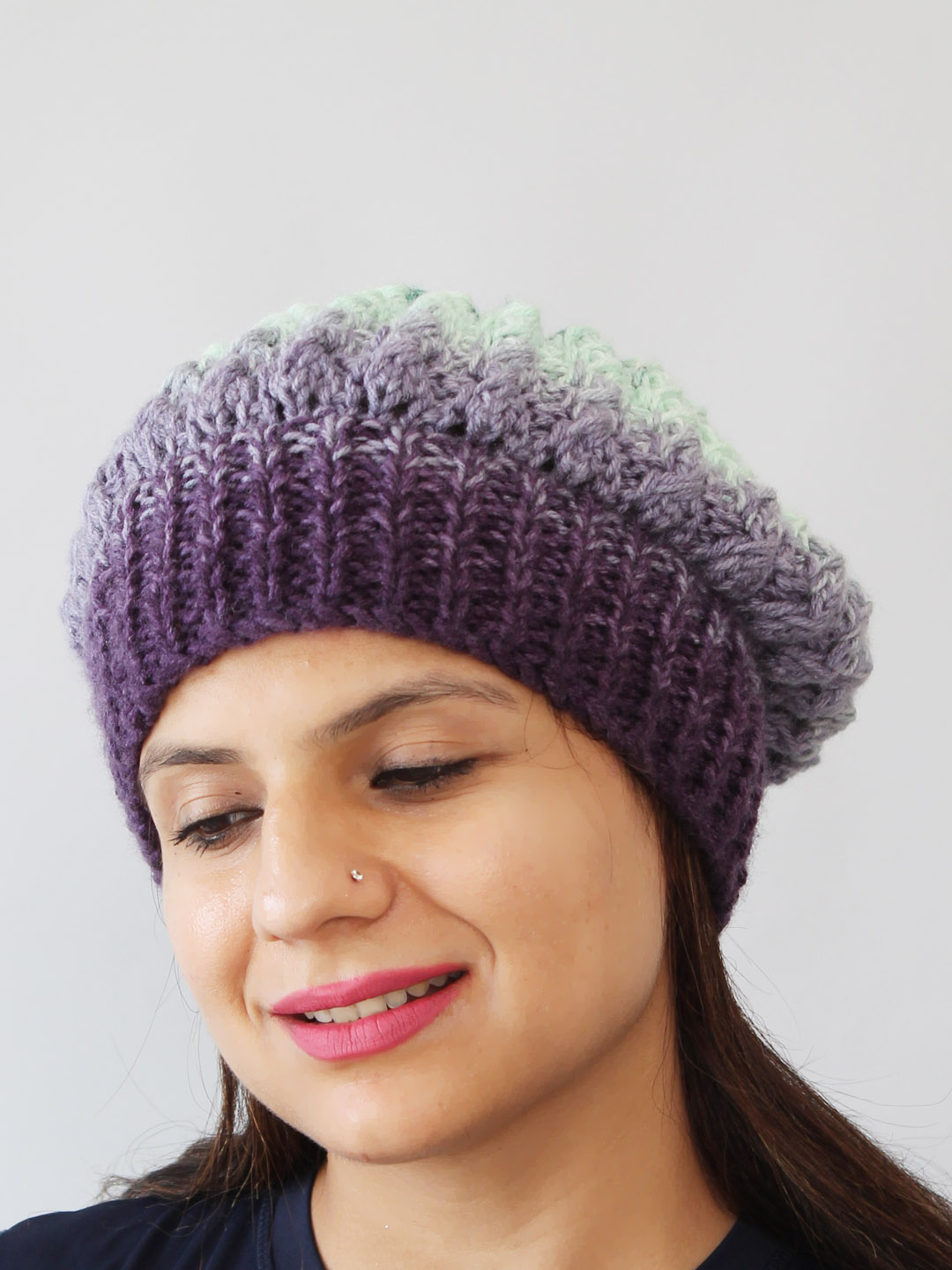 Stylish Winter Cap for Women - Purple
