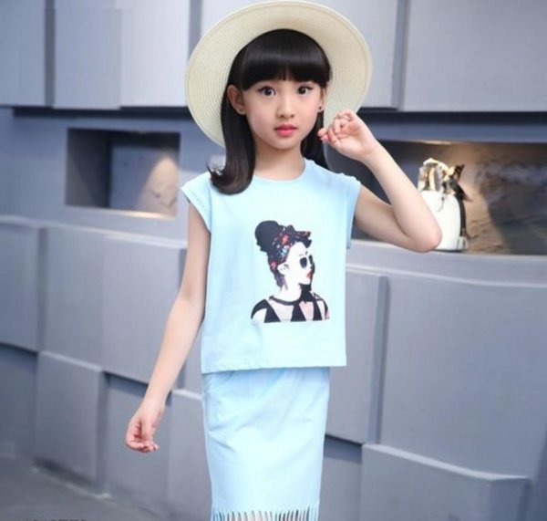 Image of Stylish Skirt Set In Blue