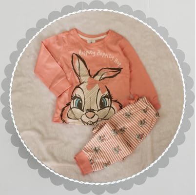 Image of Summer Casual Set with Rabbit Pattern