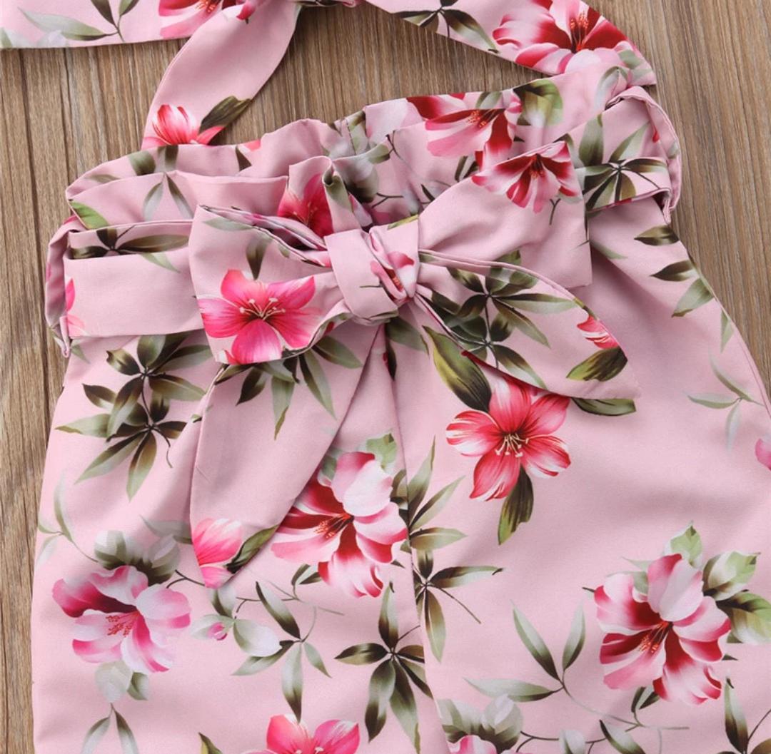 Sweet Pink Culottes and Crop Top Set
