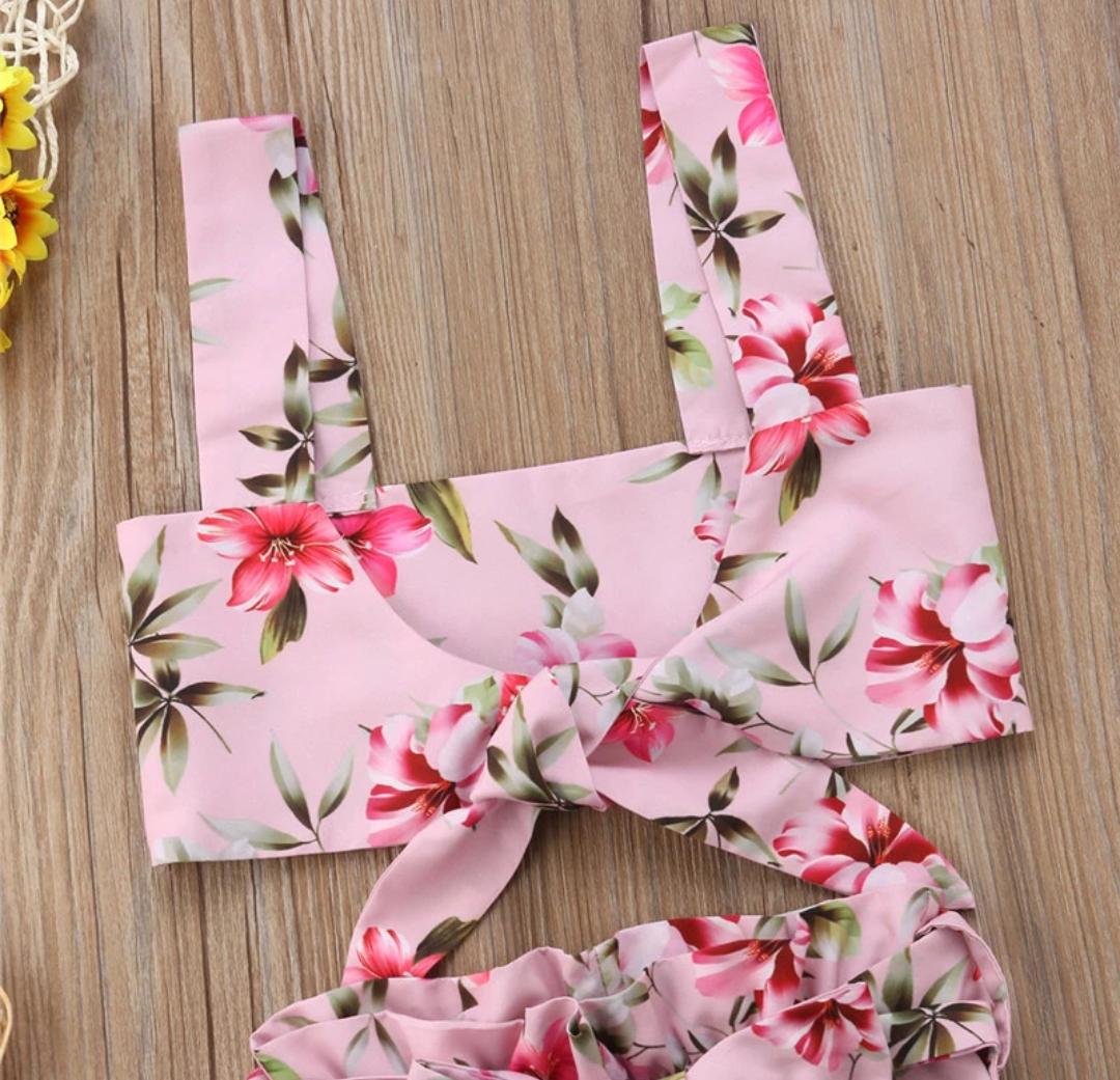 Sweet Pink Culottes and Crop Top Set