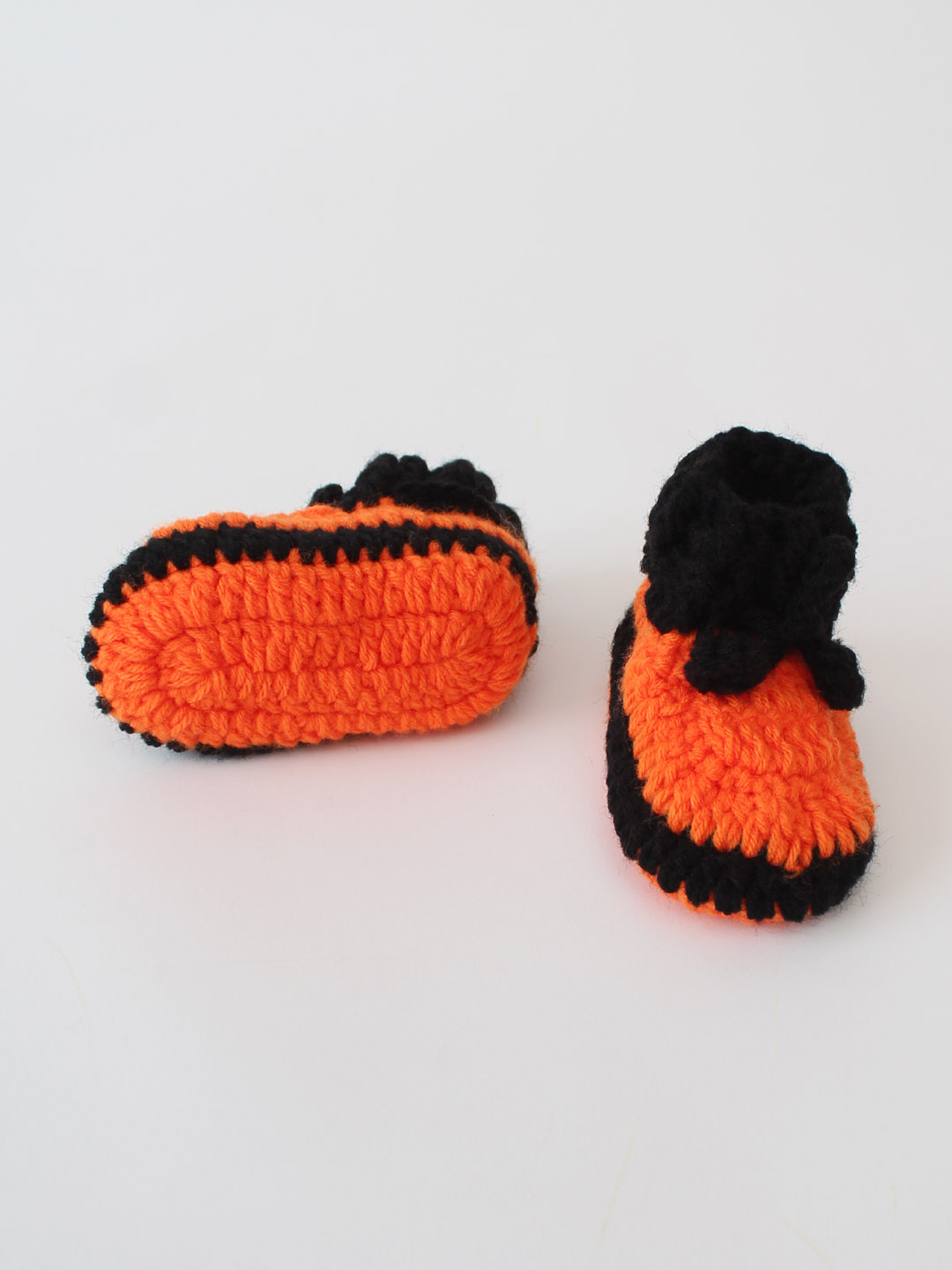 Tiger Print Woolen Jumpsuit with Hood and Boots - Orange