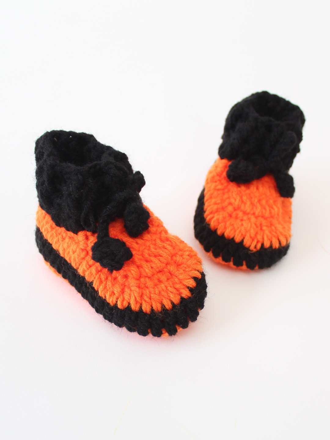 Tiger Print Woolen Jumpsuit with Hood and Boots - Orange