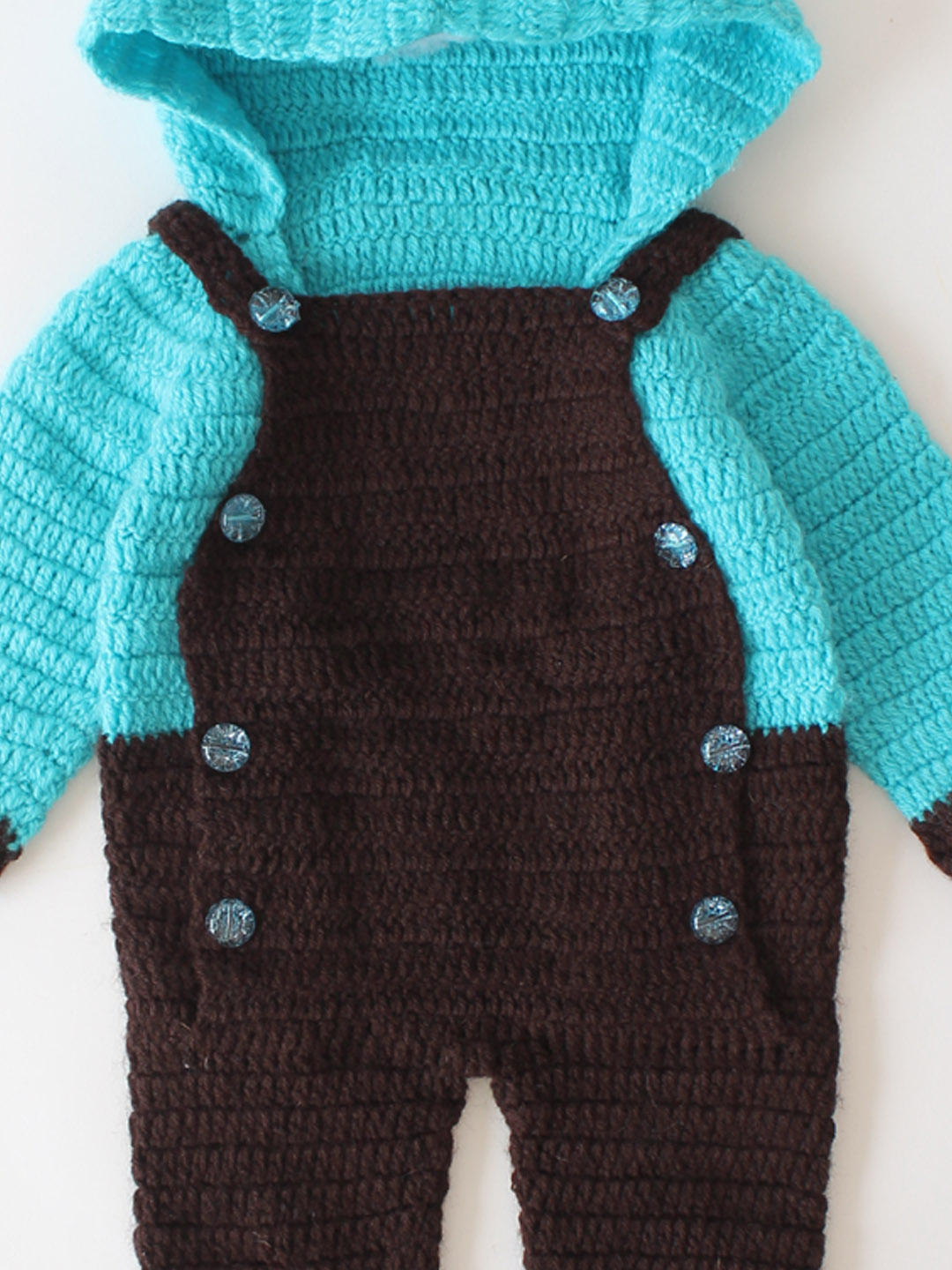 Trendy Front Open Jumpsuit for Infants with Hood & Boots - Blue