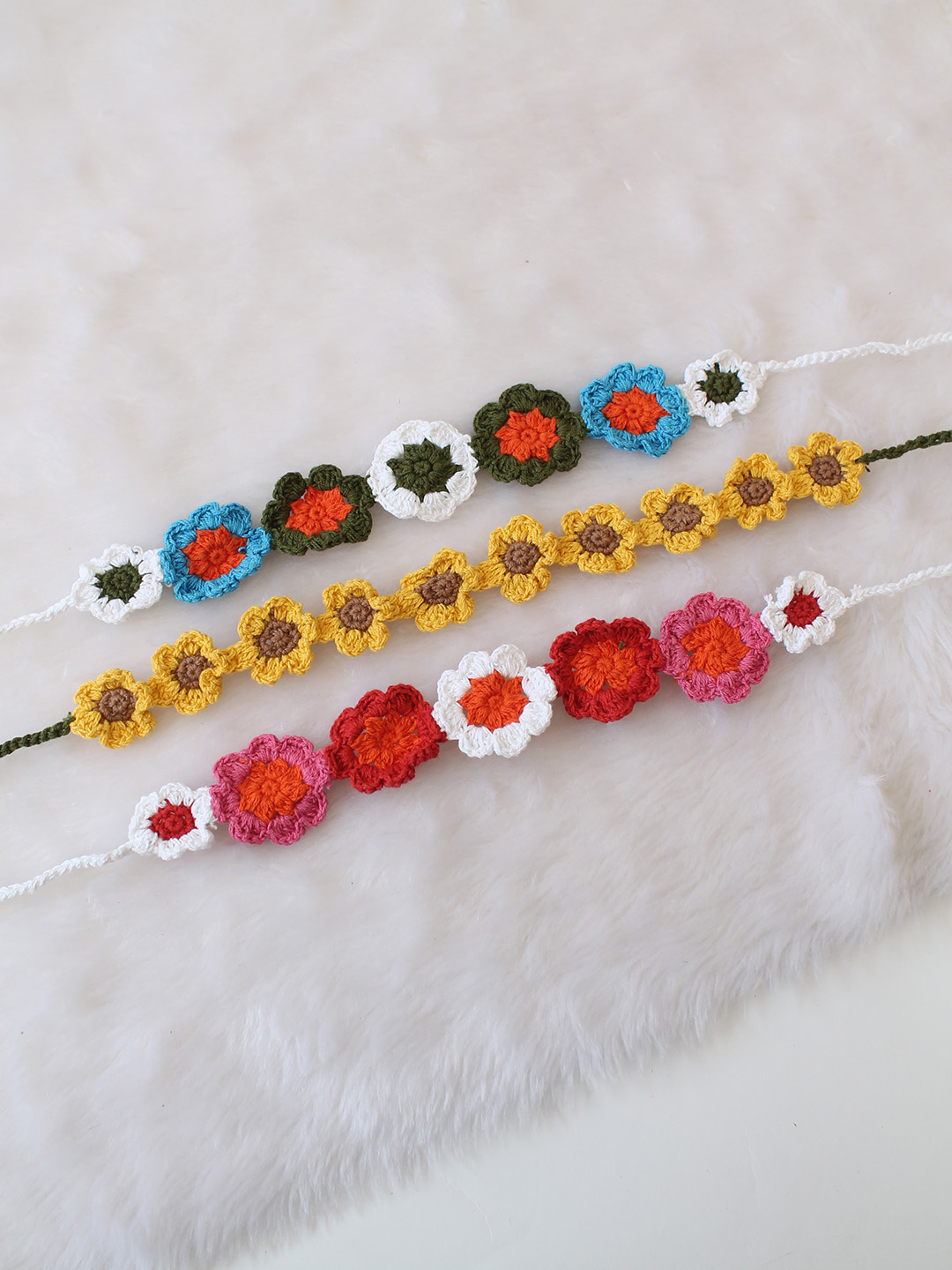 Women Crochet Floral Headband (Set of 3)