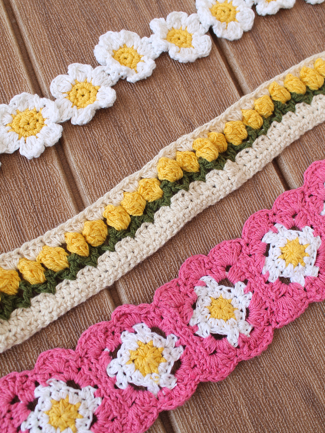 Women Crochet Floral Headband (Set of 3)