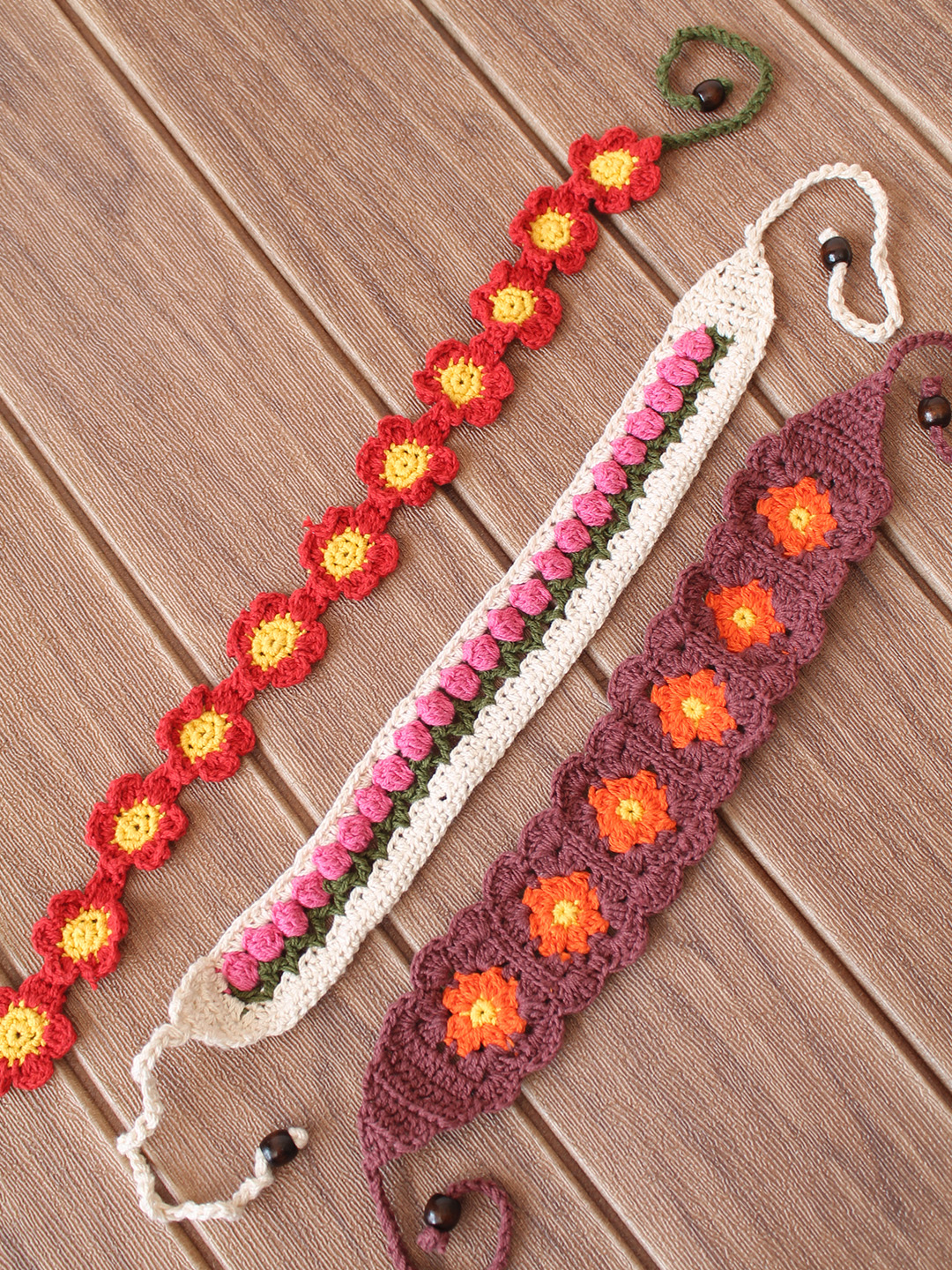 Women Crochet Floral Headband (Set of 3)