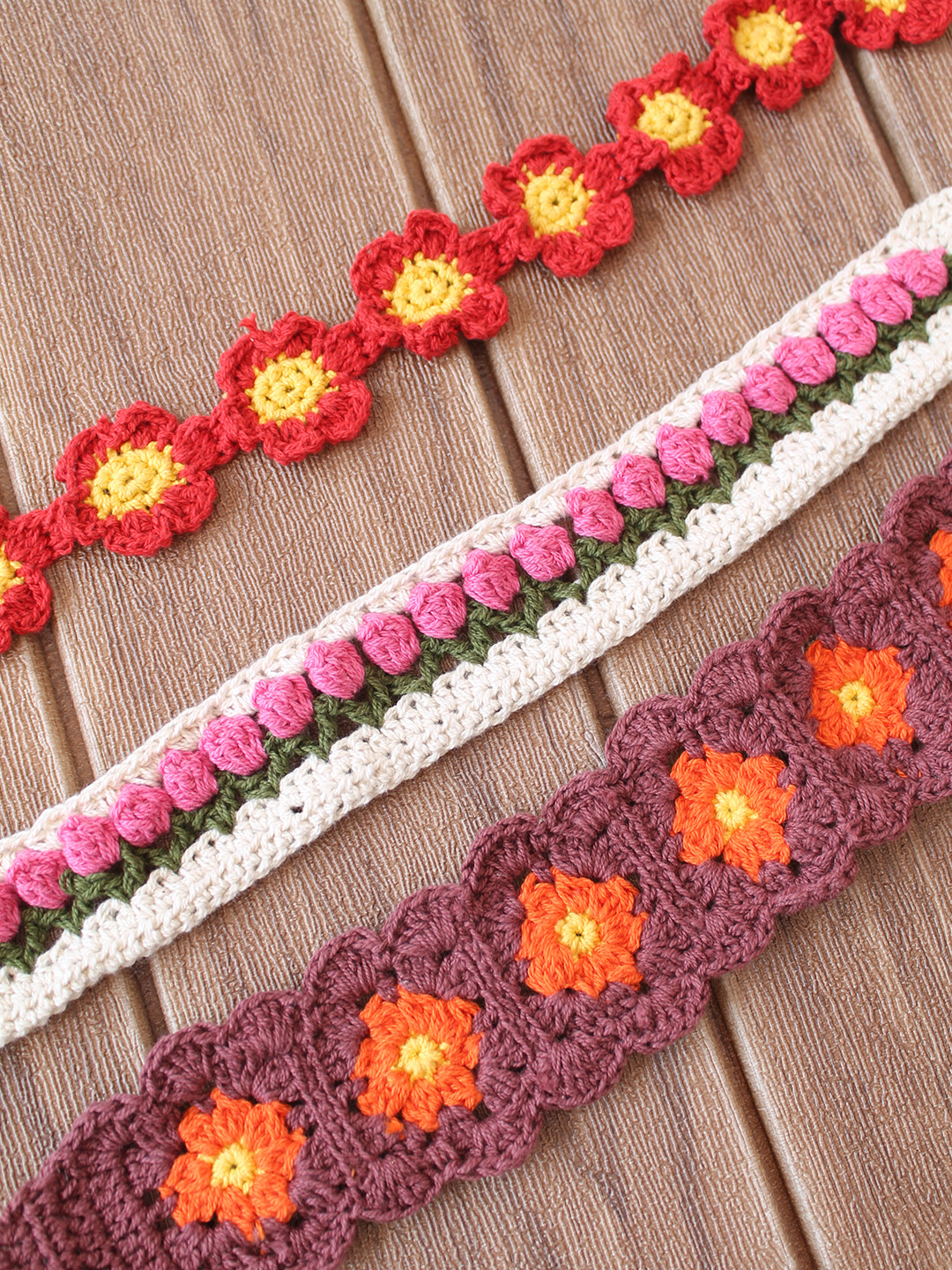 Women Crochet Floral Headband (Set of 3)