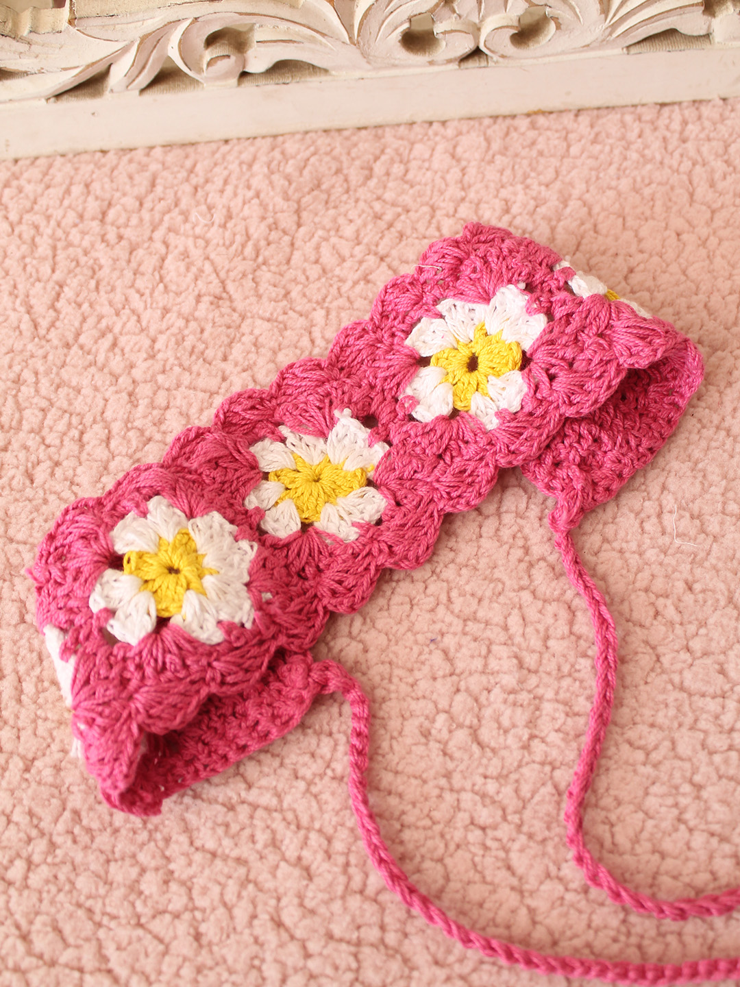 Velvery Floral Designed Crochet Headband (Set of 2) - Multicolor