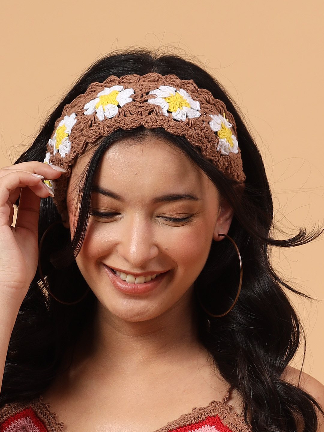 Velvery Floral Designed Crochet Headband (Set of 2) - Multicolor