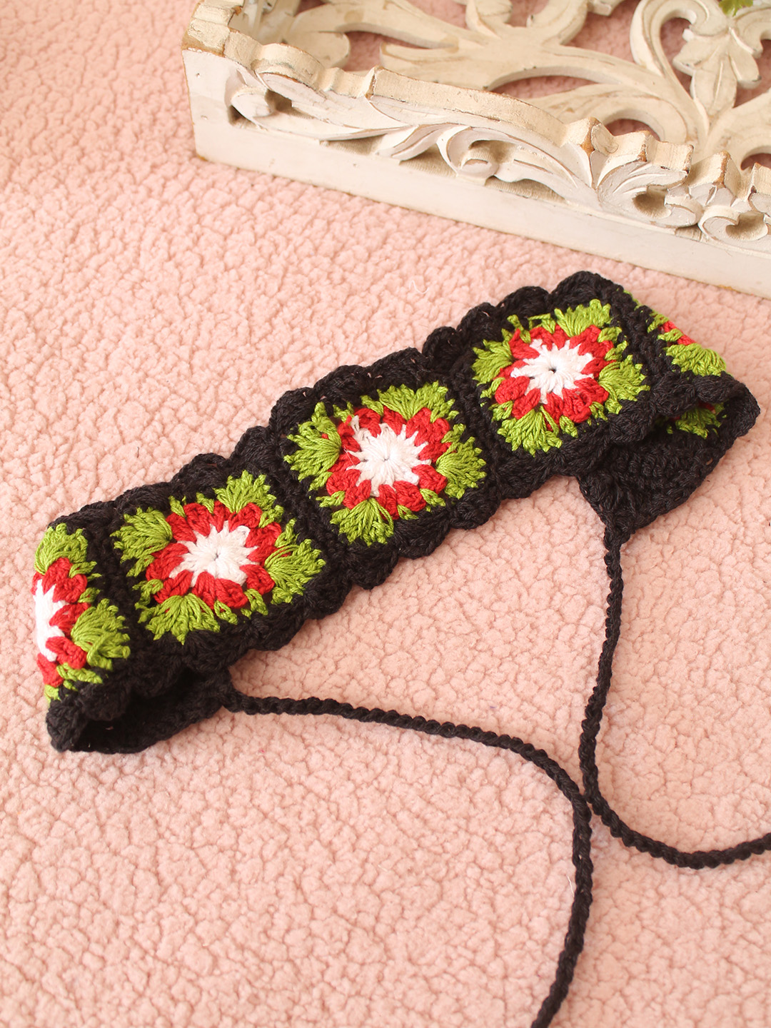 Velvery Floral Designed Crochet Headband (Set of 2) - Multicolor
