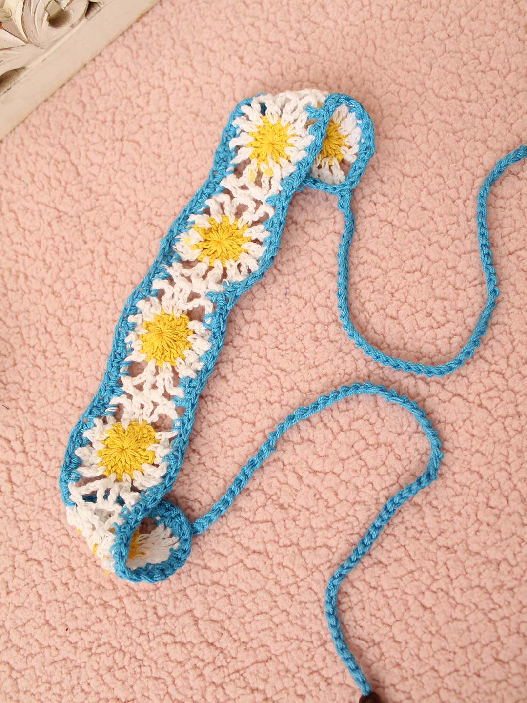 Velvery Daisy Floral Designed Crochet Headband (Set of 2) - Multicolor