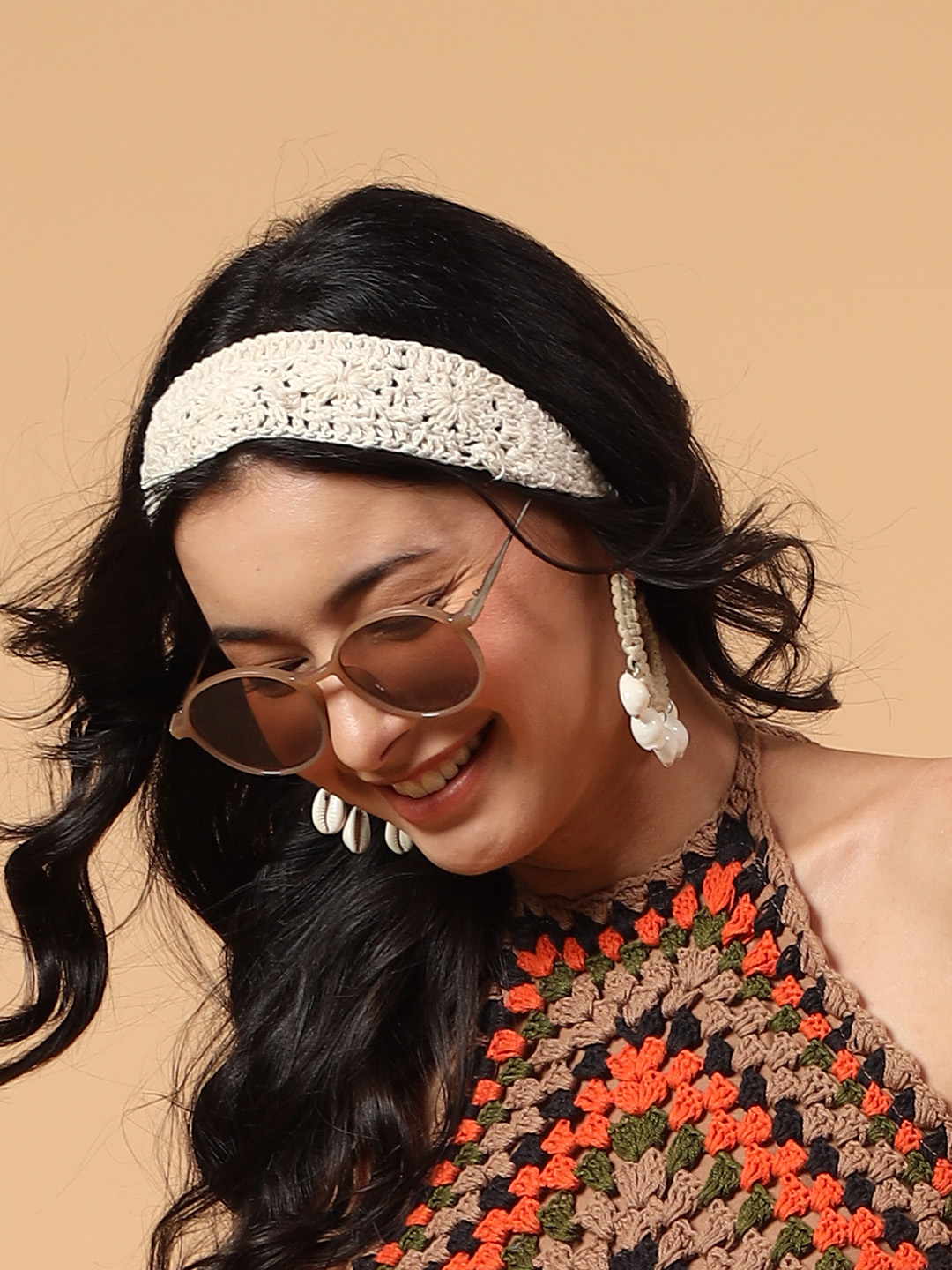 Velvery Self Designed Crochet Headband (Set of 2) - Multicolor