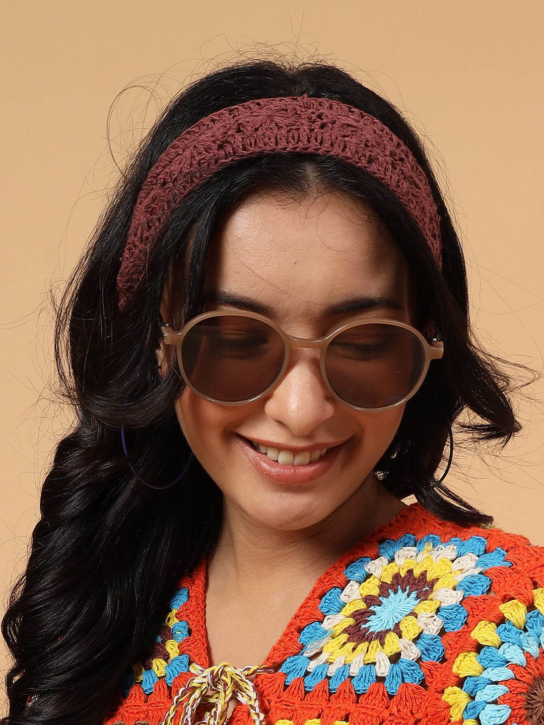 Velvery Self Designed Crochet Headband (Set of 2) - Multicolor