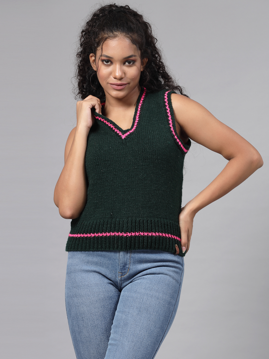 Varsity Sweater for Women - Sap Green