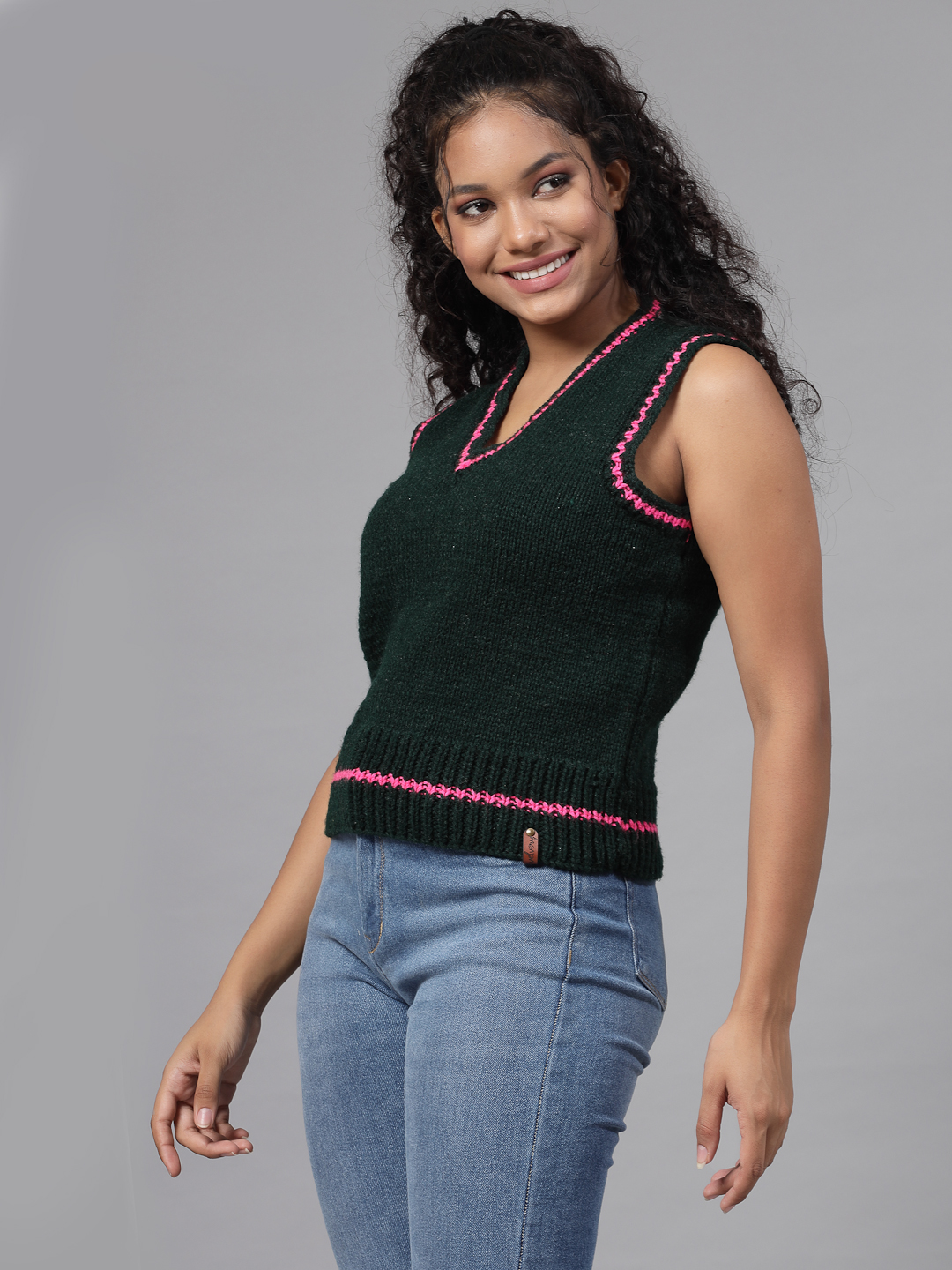 Varsity Sweater for Women - Sap Green