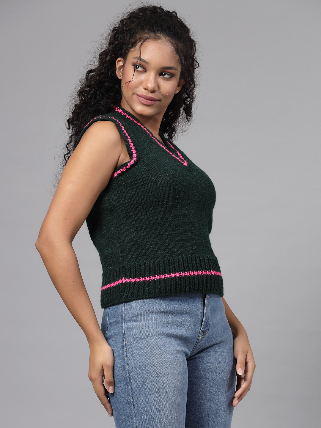 Varsity Sweater for Women - Sap Green