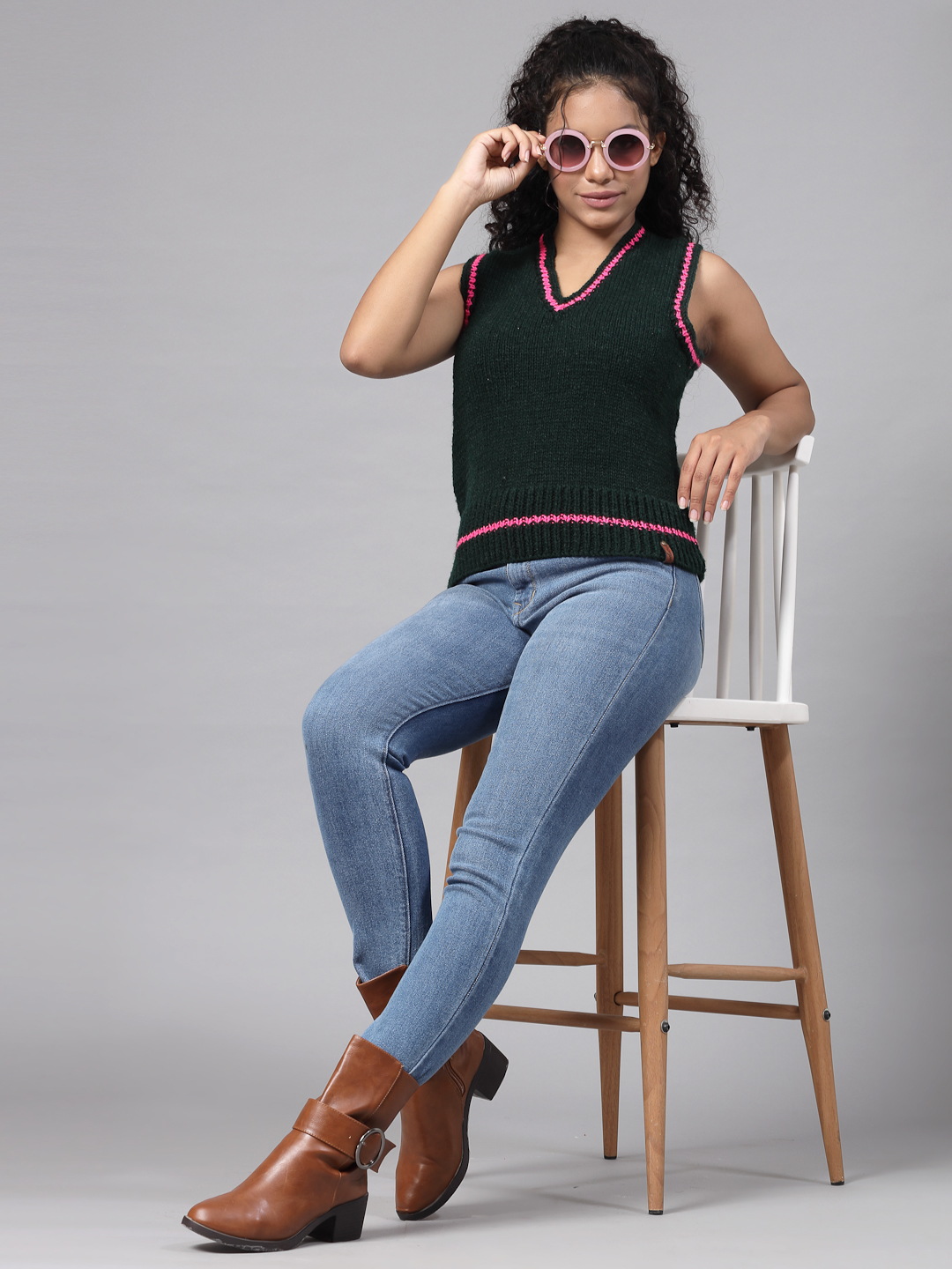 Varsity Sweater for Women - Sap Green