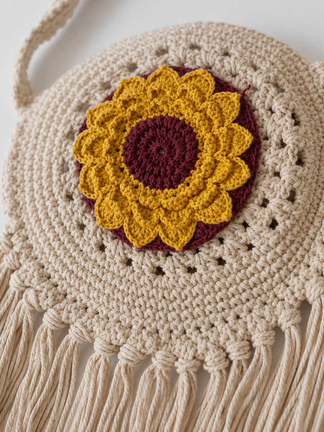 Velvery Womens Sunflower Sling Bag - Offwhite