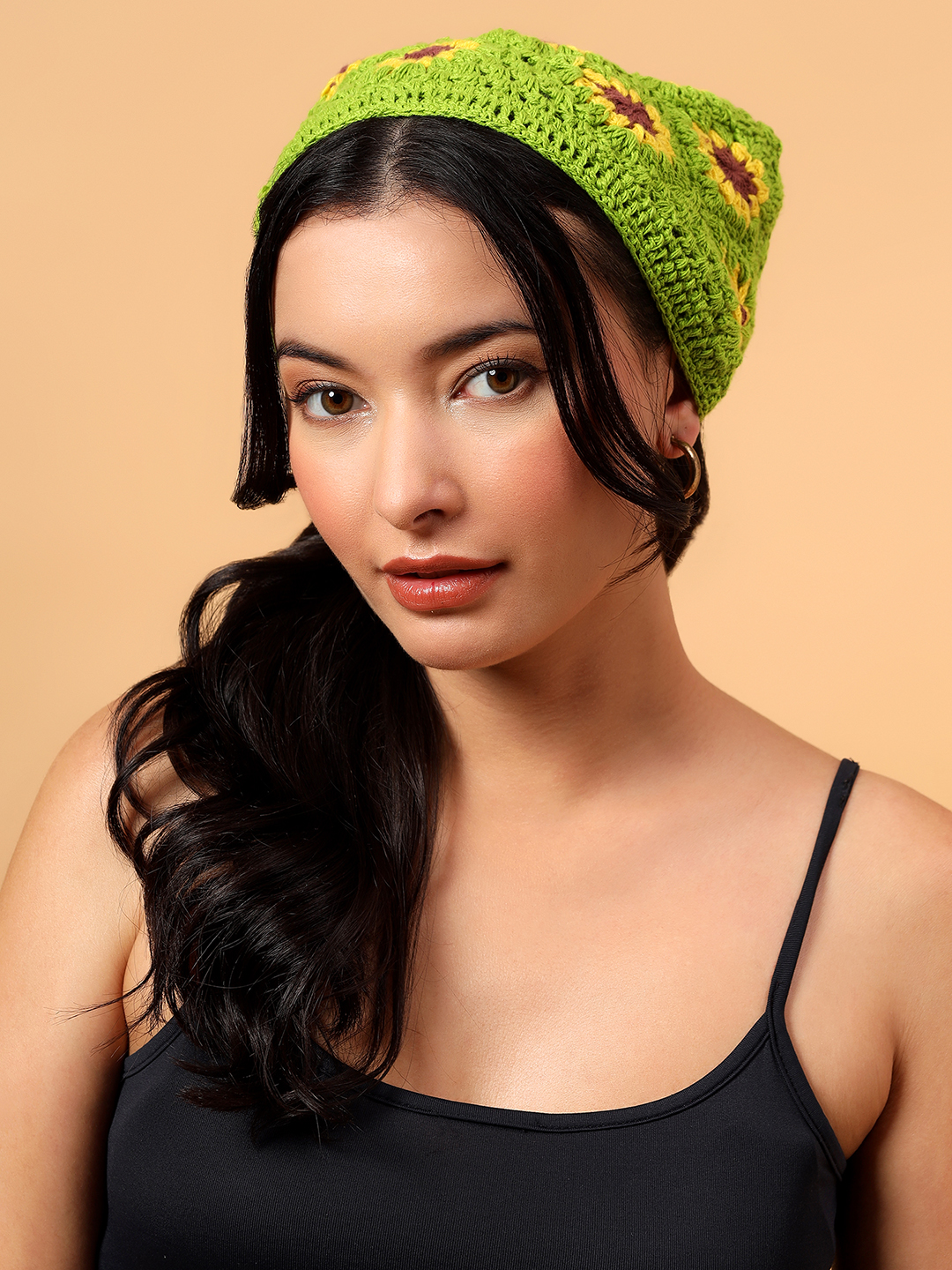 Velvery Handmade Sunflower Bandana  Green