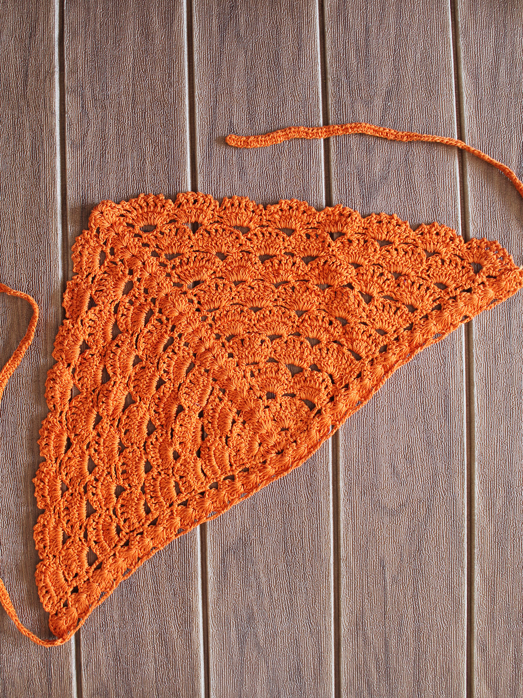 Velvery Crochet Self Designed Bandana - Orange