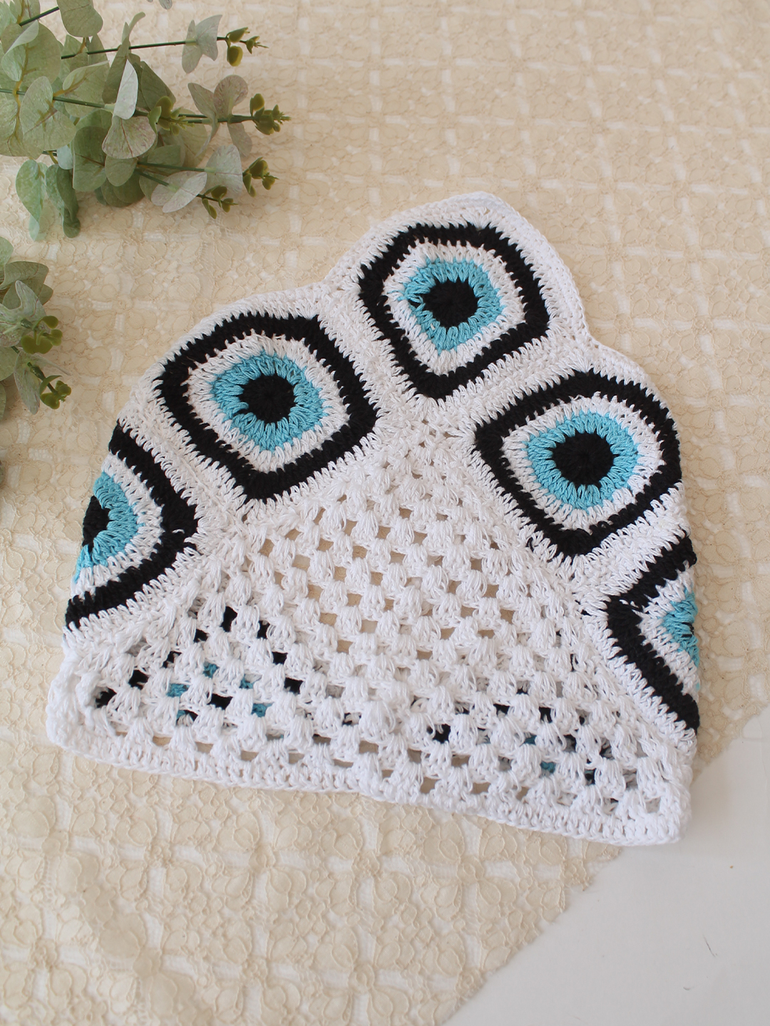 Women Crochet Head Scarf - White