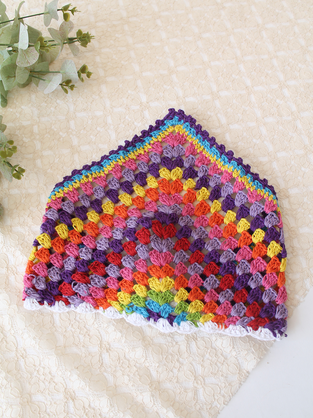 Women Crochet Head Scarf - Multicolor