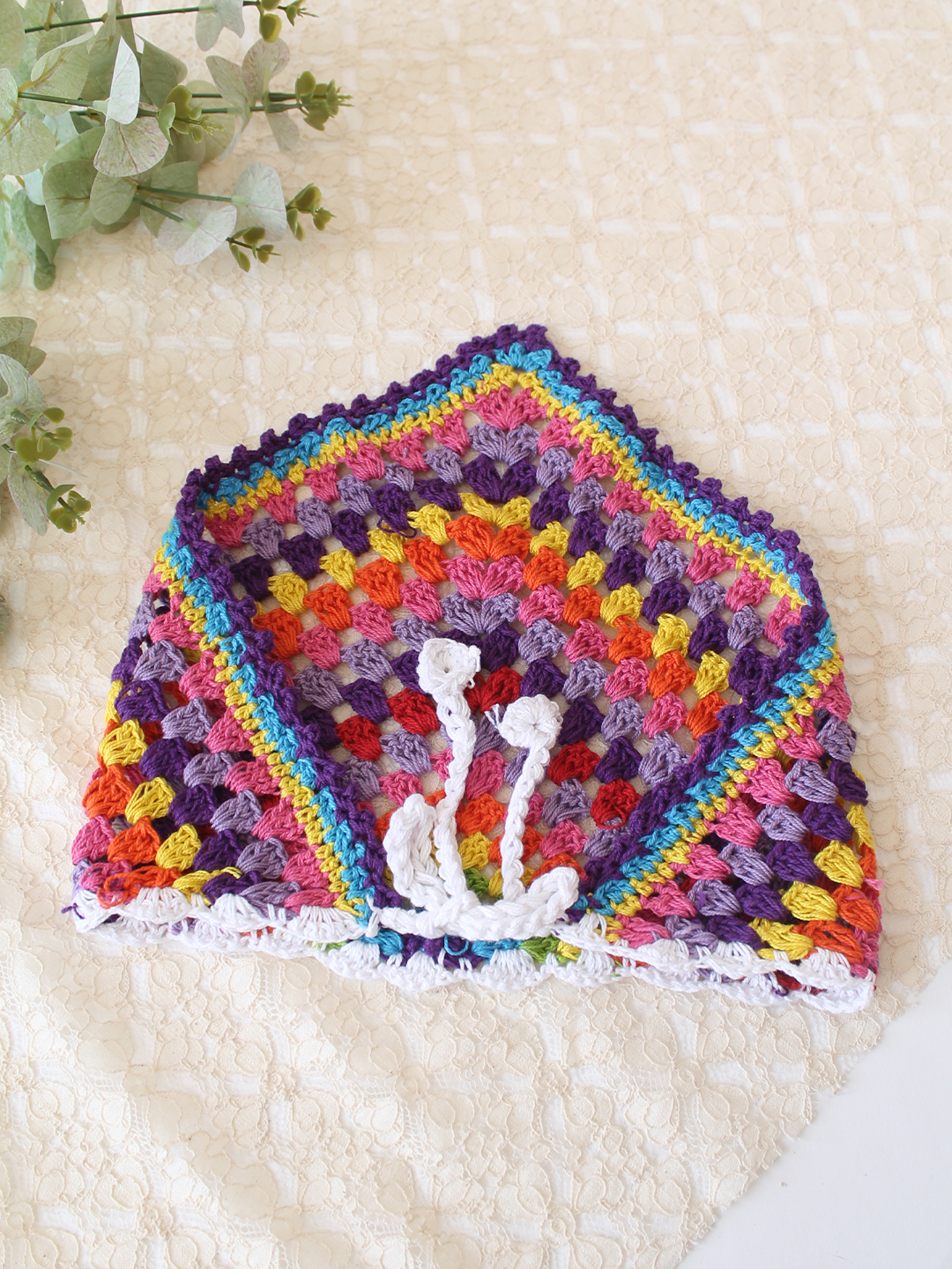 Women Crochet Head Scarf - Multicolor