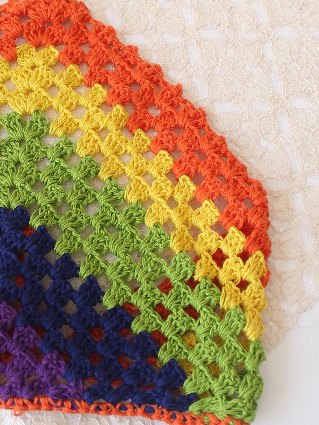 Women Crochet Boho Head Scarf - Multicolor