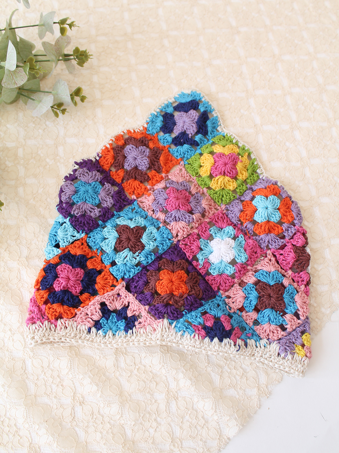 Women Crochet Head Scarf - Multicolor