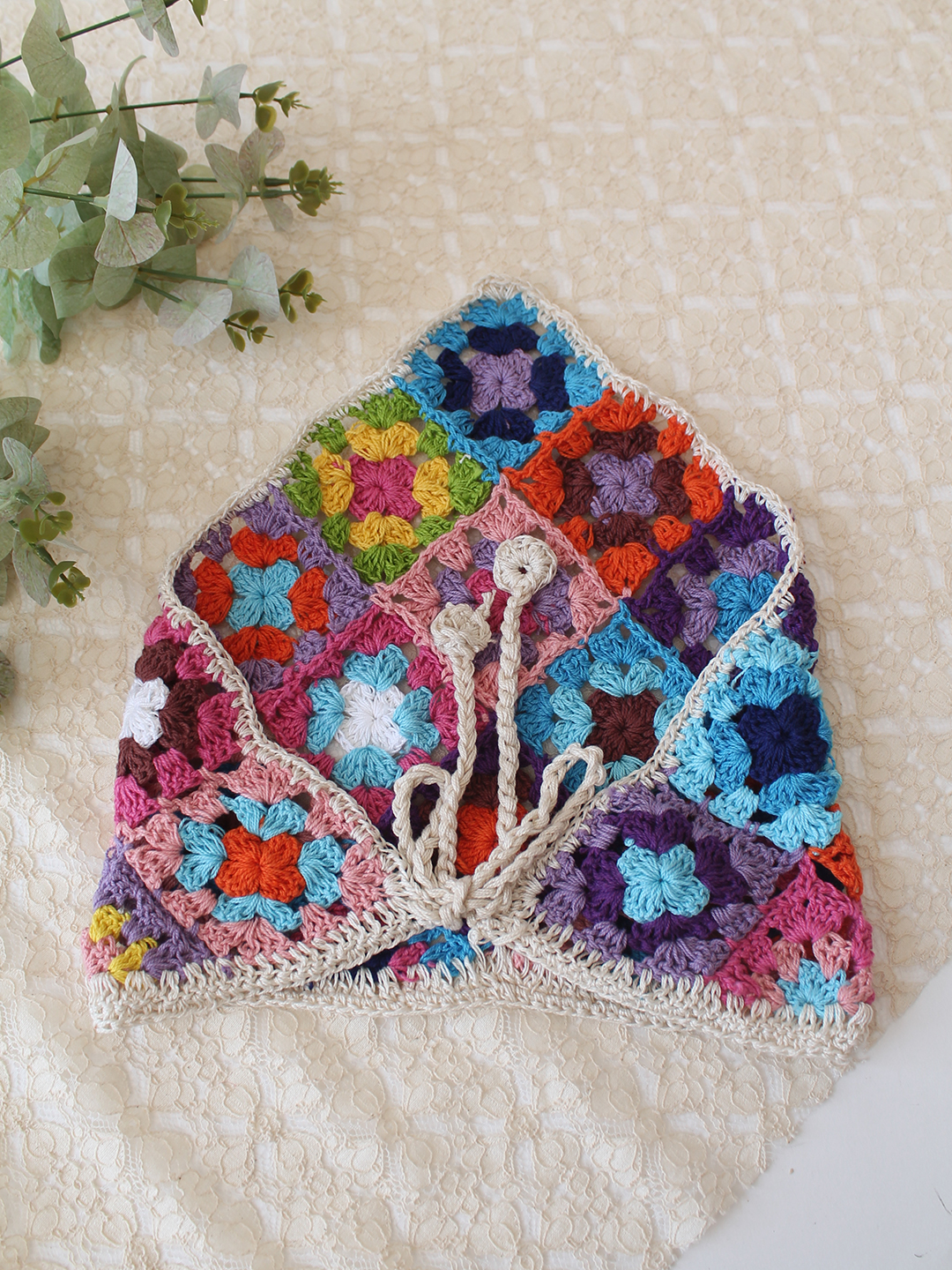 Women Crochet Head Scarf - Multicolor