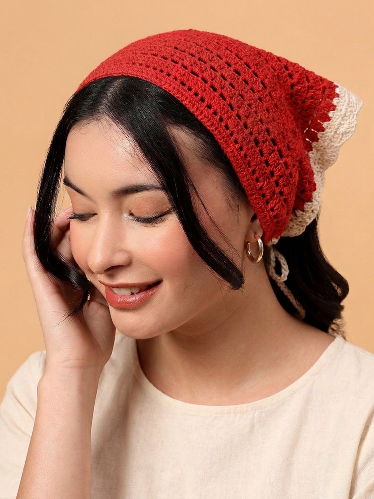 Image of Crochet Scarf - Red