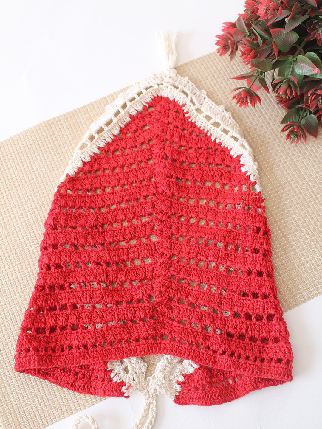Crochet Scarf  Red