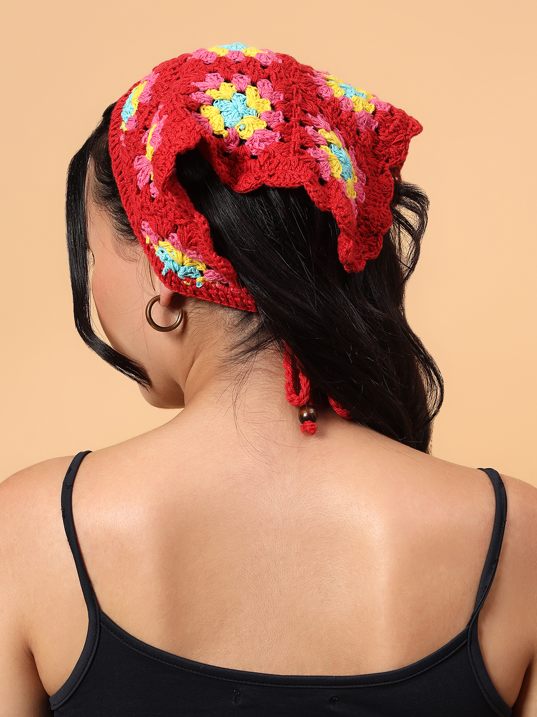 Velvery Handmade Granny Square Bandana  Multicolor