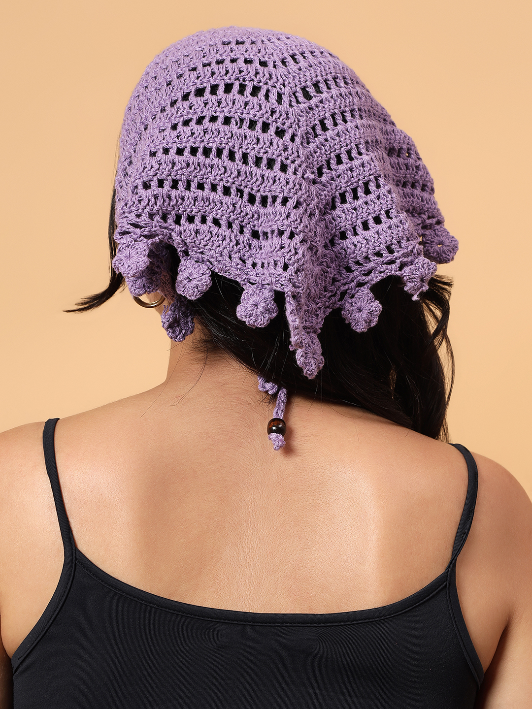 Velvery Handmade Self Design Bandana  Lavender