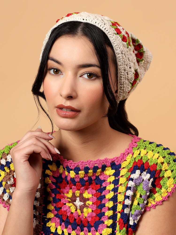 Image of Velvery Handmade Floral Bandana - Off White