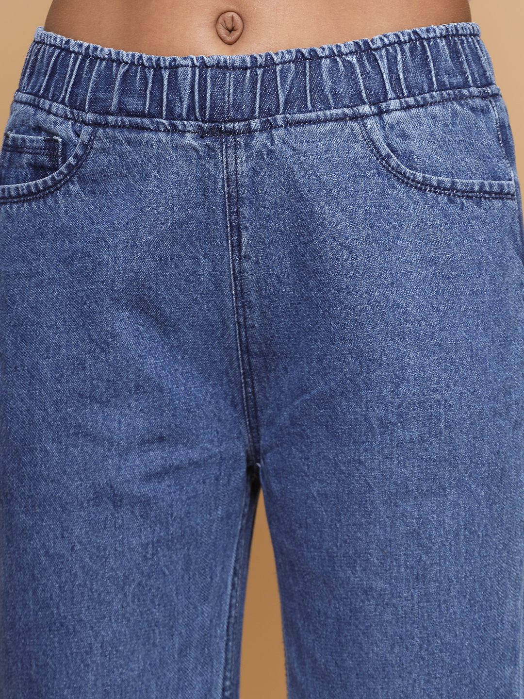 Velvery Blue Denim Crochet Design Jeans